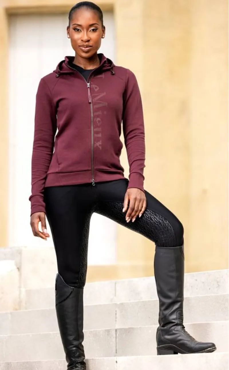Le Mieux Elite Zip Through Hoodie Burgundy-1